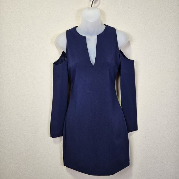 Alice + Olivia Niko Dress Revolve Mini Short Navy Cut Outs Going Out Club Size 0 - Picture 3 of 14